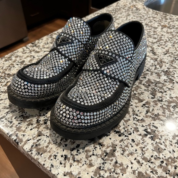Prada Swarovski Crystal Loafers 41.5 - Picture 3 of 7
